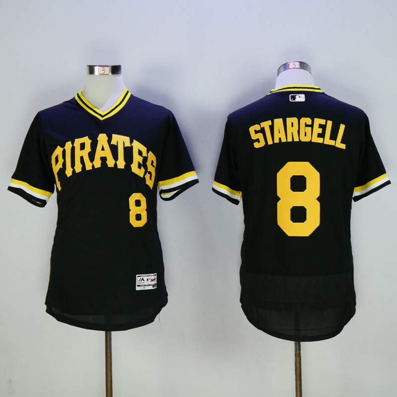 Men Pittsburgh Pirates #8 Stargell Black Elite MLB Jerseys